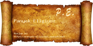 Panyek Eligiusz névjegykártya
